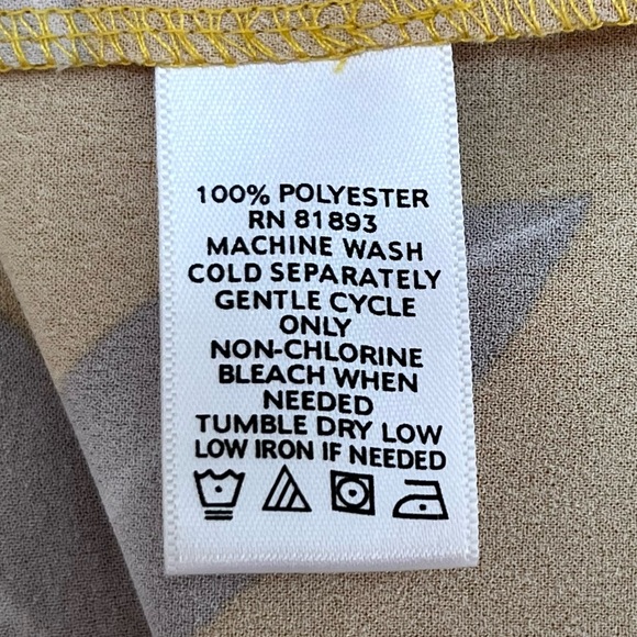 Karen Zambos KZ Feather Print Scalloped Dress Mustard Yellow Boho Size XS - Picture 8 of 10